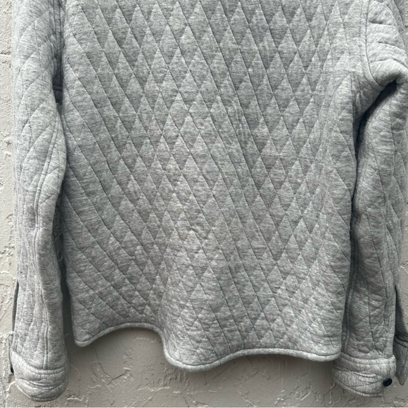 J CREW Shirt Men Small Quilted Knit Shacket Button Down Gray Cotton Chest Pocket - Picture 7 of 10